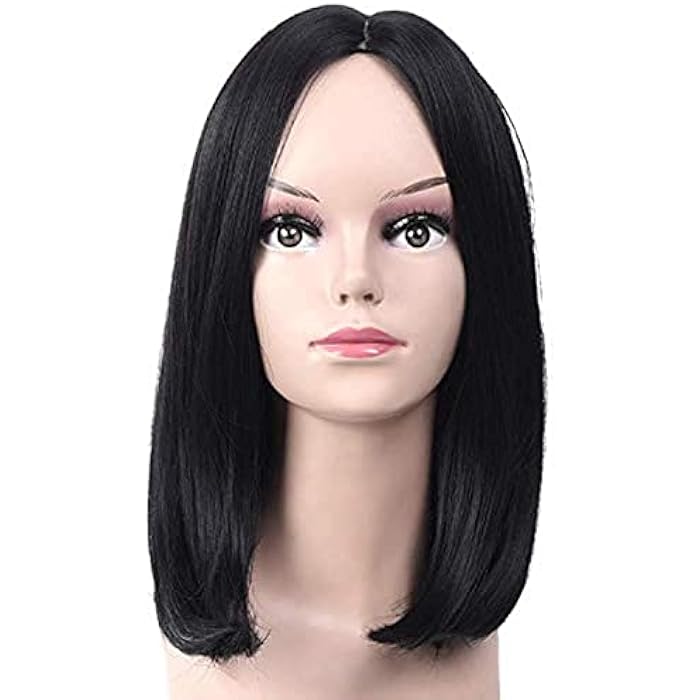 DILLARDS 39Cm The European And American Wig With Short Straight Hair Black Mid Length Wigs For Girls - Image 3